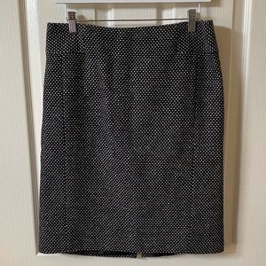 Ann Taylor Black and White Wool Pencil Skirt Women’s 8